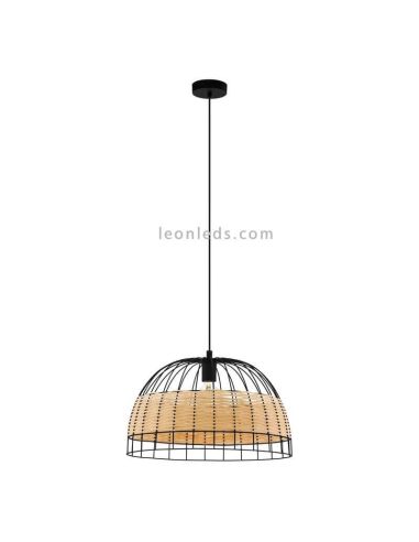 Lámpara de techo LED rattan Anwick 50Cm 1XE27 | Lámpara vintage de techo de Eglo Iluminación | LeonLeds Iluminación