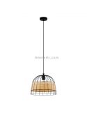 Lámpara de techo colgante LED rattan Anwick 37Cm 1XE27 | Lámpara vintage de techo de Eglo Iluminación | LeonLeds Iluminación