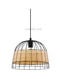 Suspension LED en Rotin Anwick 37Cm 1XE27 | Lampe en bois de Eglo Iluminación | Éclairage LeonLeds