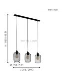 Lámpara de techo LED alambre Wrington 3XE27 | Lámpara de metal negro de Eglo Iluminación | LeonLeds Iluminación