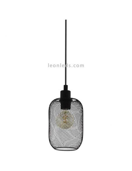 Plafonnier filaire LED Wrington 3XE27 | Lampe en maille noire de Eglo Iluminación | Éclairage LeonLeds