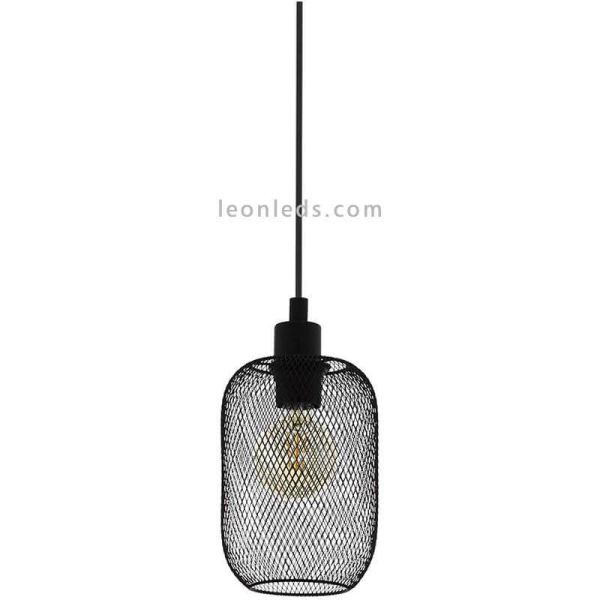 Lámpara de techo LED alambre Wrington 3XE27 | Lámpara de rejilla negra de Eglo Iluminación | LeonLeds Iluminación