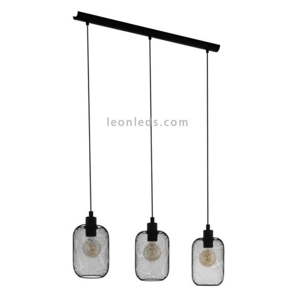 Lámpara de techo LED alambre Wrington 3XE27 | Lámpara industrial de techo de Eglo Iluminación | LeonLeds Iluminación