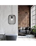Lámpara de techo colgante LED rejilla Wrington 1XE27 | Lámpara color negro acero de Eglo Iluminación | LeonLeds Iluminación