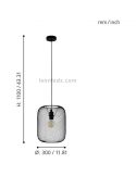 Lámpara de techo colgante LED rejilla Wrington 1XE27 | Lámpara color negro acero de Eglo Iluminación | LeonLeds Iluminación