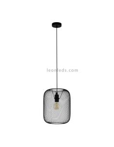 Lámpara de techo colgante LED rejilla Wrington 1XE27 | Lámpara industrial de techo de Eglo Iluminación | LeonLeds Iluminación
