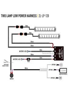 Kit de Cablagem para instalação de 2 Barras LED sem luz de posição 2L-LP-120 Lâmpadas Lazer | leonleds 2