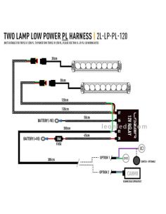 Cablagem para instalação de 2 barras LED com luz de posição 2L-LP-PL -120 | leonleds 2