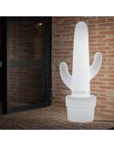Candeeiro de chão exterior LED Kaktus| Candeeiro de cacto branco em PVC com pilha | Leon Iluminação LED