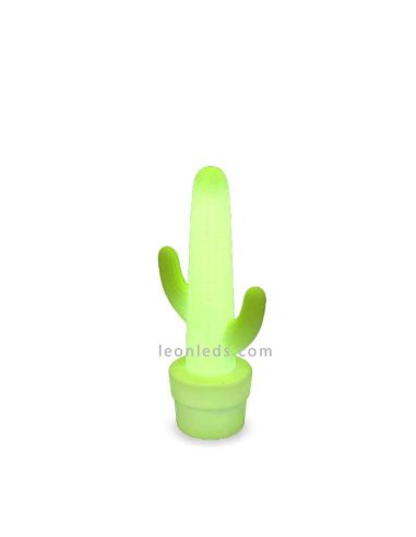Candeeiro de chão exterior LED Kaktus| Candeeiro de PVC de cacto verde limão | Leon Iluminação LED