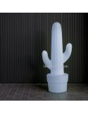 Lámpara de pie LED para exterior Kaktus| Lámpara de PVC cactus blanco con bateria RGB | LeonLeds Iluminación