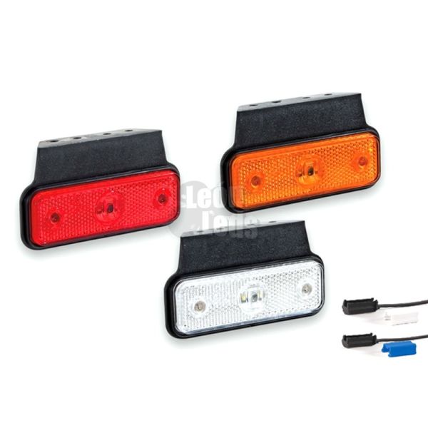 Piloto Lateral y Galibo LED Fristom FT004 K con Conector reflectante ambar balnco o naranja rectangular | LeonLeds