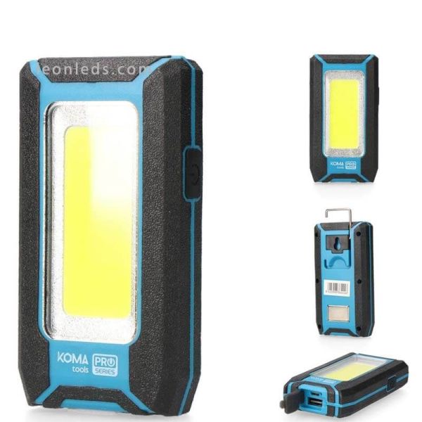 Linterna LED recargable con iman y gancho | LeonLeds Iluminación