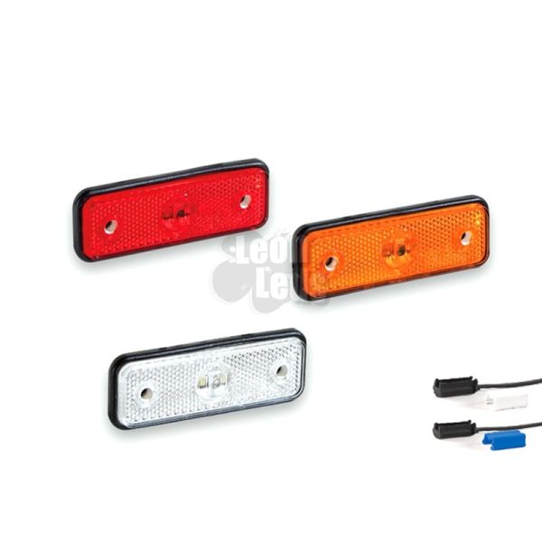 Piloto Lateral y Galibo LED Fristom FT004 K con Conector reflectante ambar balnco o naranja rectangular | LeonLeds