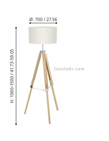 Stehleuchte Lantada nördlich aus Holz...