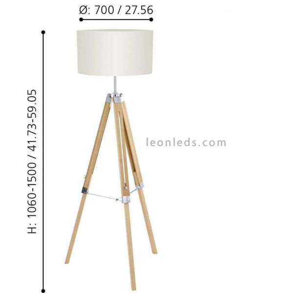 Lampadaire nordique en bois Lantada...