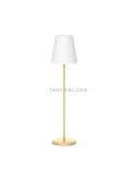 Candeeiro de chão solar exterior LED 180cm Lola Slim | Lâmpada de PVC de bateria dourada | Leon Iluminação LED