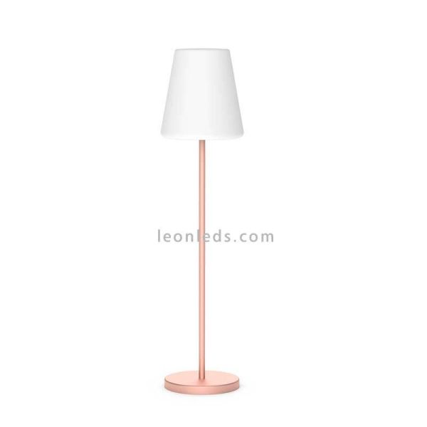 Candeeiro de chão solar exterior LED 180cm Lola Slim | Lâmpada de PVC de bateria rosa | Leon Iluminação LED