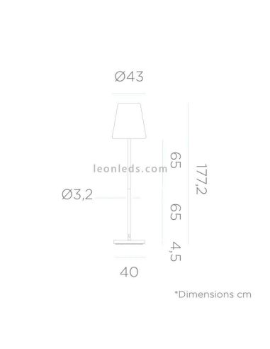 Lámpara de pie LED solar para exterior 180Cm Lola Slim | Lámpara de PVC bateria | LeonLeds Iluminación