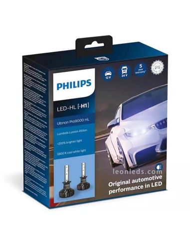 Kit Bombillas H1 Philips PRO9000 12V 24V Philips| LeonLeds.com