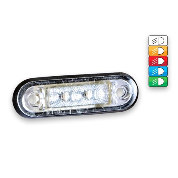 Piloto de posición o Galibo LED transparente con soporte o sin soporte 12V 24V Fristom FT-015 K LED | LeonLeds Iluminación