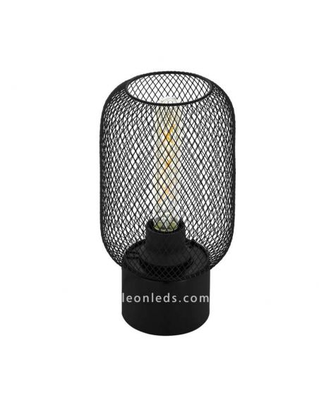 Lámpara de mesita LED rejilla Wrington 1 1XE14| Lámpara industrial de mesa de Eglo Iluminación | LeonLeds Iluminación