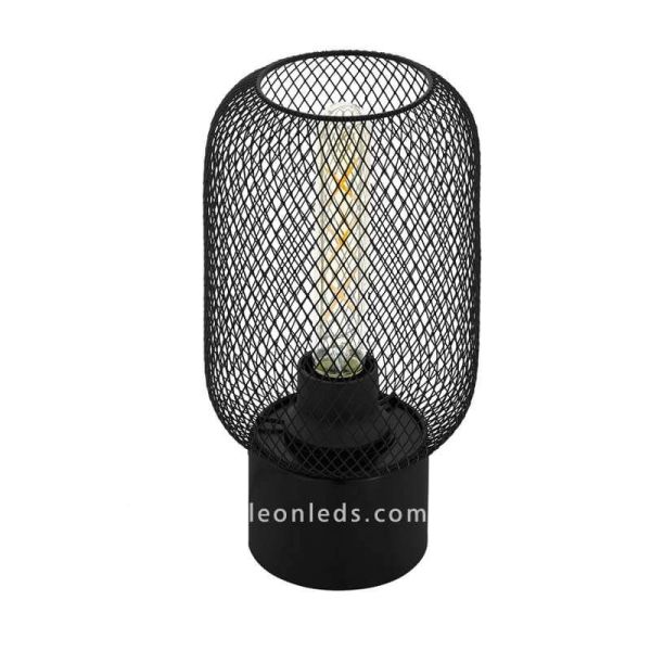 Lámpara de mesita LED rejilla Wrington 1 1XE14| Lámpara industrial de mesa de Eglo Iluminación | LeonLeds Iluminación