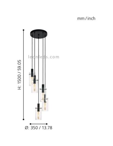 Deckenlampe aus zylindrischem Glas...