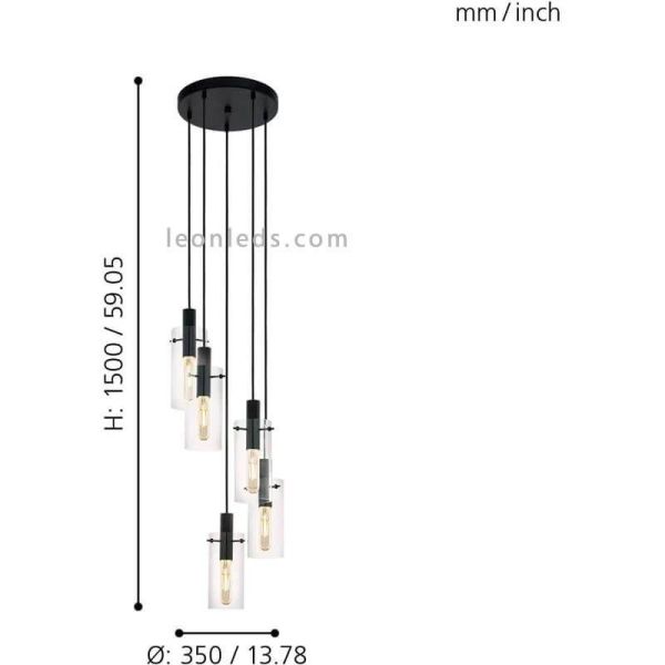 Deckenlampe aus zylindrischem Glas...