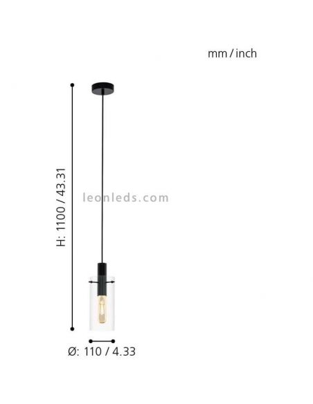 Plafonnier LED en cristal Montefino 1XE27 | Lampe en verre classique Eglo Iluminación | Éclairage LeonLeds