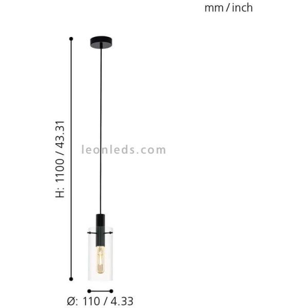 Plafonnier LED en cristal Montefino 1XE27 | Lampe en verre classique Eglo Iluminación | Éclairage LeonLeds