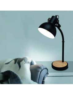 Lámpara de sobremesa LED Lubenham 1XE27 | Foco negro acero de Eglo Iluminación | LeonLeds Iluminación 2