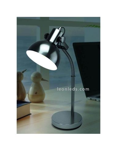 Lámpara de sobremesa LED Lubenham 1XE27 | Foco negro campana acero de Eglo Iluminación | LeonLeds Iluminación