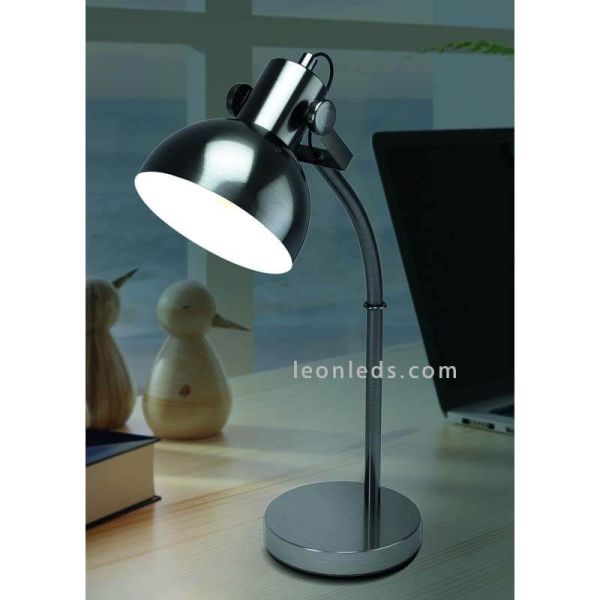 Candeeiro de mesa LED Lubenham 1XE27 | Holofote em aço preto da Eglo Iluminación | Leon Iluminação LED