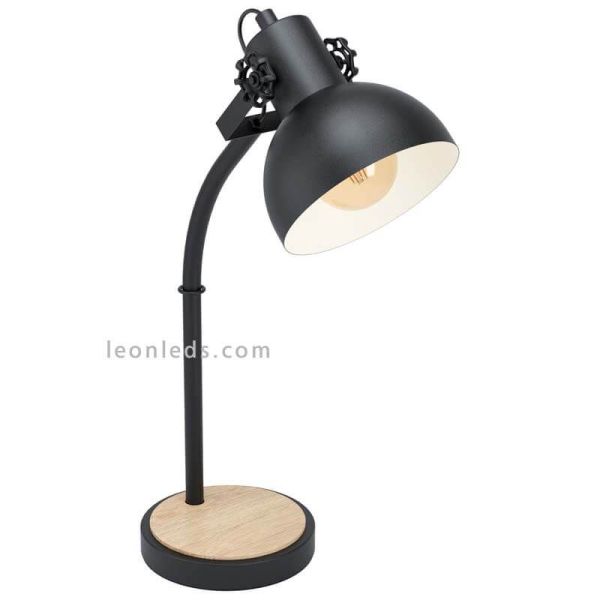 Lámpara de sobremesa LED Lubenham 1XE27 | Foco negro acero de Eglo Iluminación | LeonLeds Iluminación