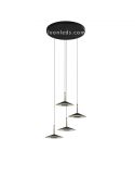 Lámpara Colgante LED Cuero Negro y Latón 32W 3000K 2360Lm Orion 7476 | LeonLeds