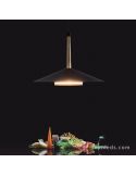 Lámpara Colgante LED Cuero Negro y Latón 32W 3000K 2360Lm Orion 7476 | LeonLeds