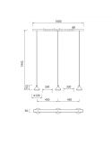 Dimensiones Lámpara de techo LED 3 pantallas Orion 24W 3000K 1770Lm Orion 7475 Mantra | LeonLeds