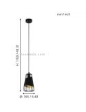 Plafonnier noir moderne Austell 16.5Cm 1XE27 | Lampe en acier doré Eglo Lighting | Éclairage LeonLeds