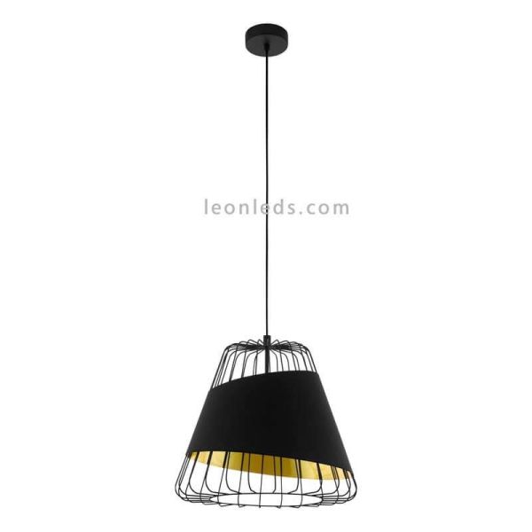 Lámpara de techo negra y dorada Austell 36Cm 1XE27 | Lámpara contemporánea de techo de Eglo Iluminación | LeonLeds Iluminación