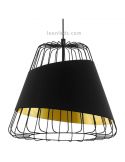 Lámpara de techo negra y dorada Austell 36Cm 1XE27 | Lámpara de acero dorado Eglo Iluminación | LeonLeds Iluminación