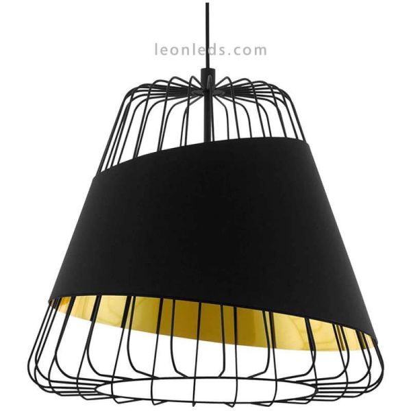 Lámpara de techo negra y dorada Austell 36Cm 1XE27 | Lámpara de acero dorado Eglo Iluminación | LeonLeds Iluminación