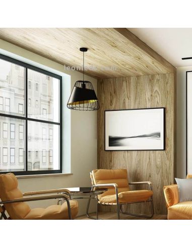 Suspension noire et dorée Austell 43Cm 1XE27 | Plafonnier contemporain de Eglo Iluminación | Éclairage LeonLeds