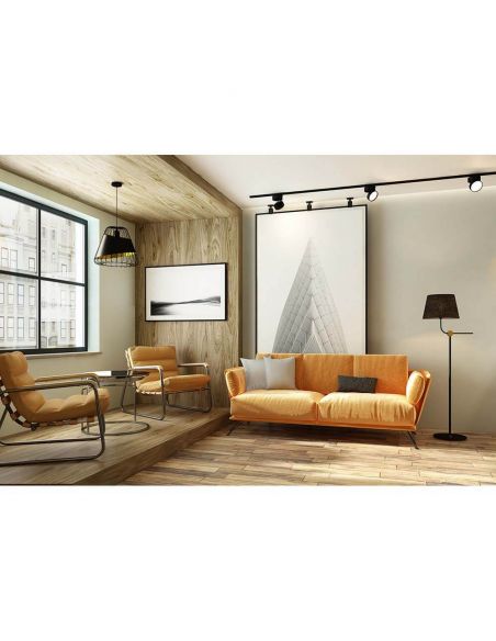 Luminária pendente preta e dourada Austell 43Cm 1XE27 | Luminária de teto contemporânea de Eglo Iluminación | Leon Iluminação LE