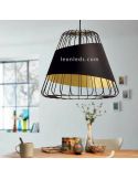 Lámpara colgante negra y dorada Austell 43Cm 1XE27 | Lámpara contemporánea de techo de Eglo Iluminación | LeonLeds Iluminación