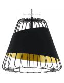 Lámpara colgante negra y dorada Austell 43Cm 1XE27 | Lámpara contemporánea de techo de Eglo Iluminación | LeonLeds Iluminación