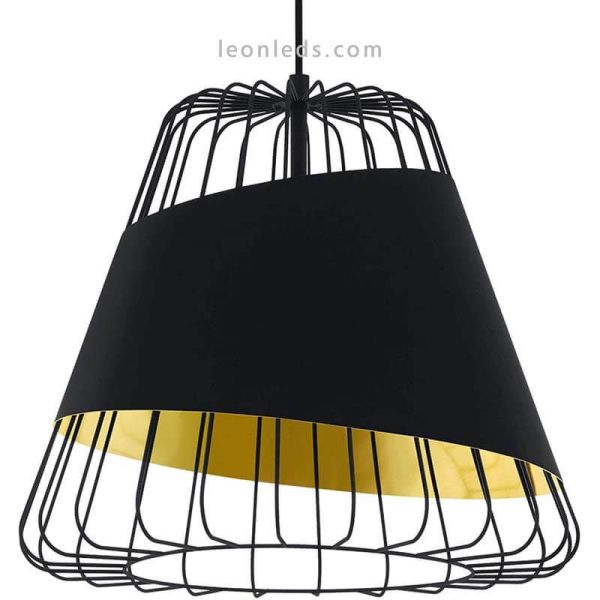 Lámpara colgante negra y dorada Austell 43Cm 1XE27 | Lámpara contemporánea de techo de Eglo Iluminación | LeonLeds Iluminación