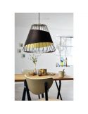 Lámpara colgante negra y dorada Austell 43Cm 1XE27 | Lámpara contemporánea de techo de Eglo Iluminación | LeonLeds Iluminación