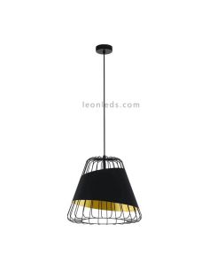 Luminária pendente preta e dourada Austell 43Cm 1XE27 | Luminária de teto contemporânea de Eglo Iluminación | Leon Iluminação LE