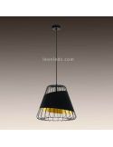 Lámpara colgante negra y dorada Austell 43Cm 1XE27 | Lámpara de acero negro Eglo Iluminación | LeonLeds Iluminación